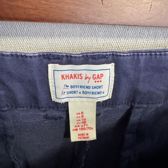 Gap Khakis Size 6 Boyfriend Chino Shorts Blue Casual Pockets - Picture 6 of 9